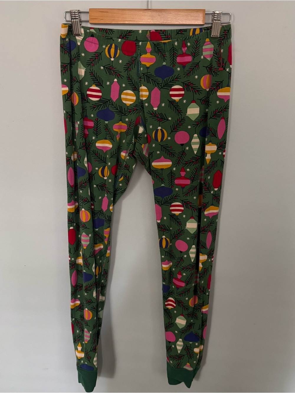 Hanna Andersson Women's Small Christmas Ornament Organic Cotton Pajama Set Green - Picture 5 of 6